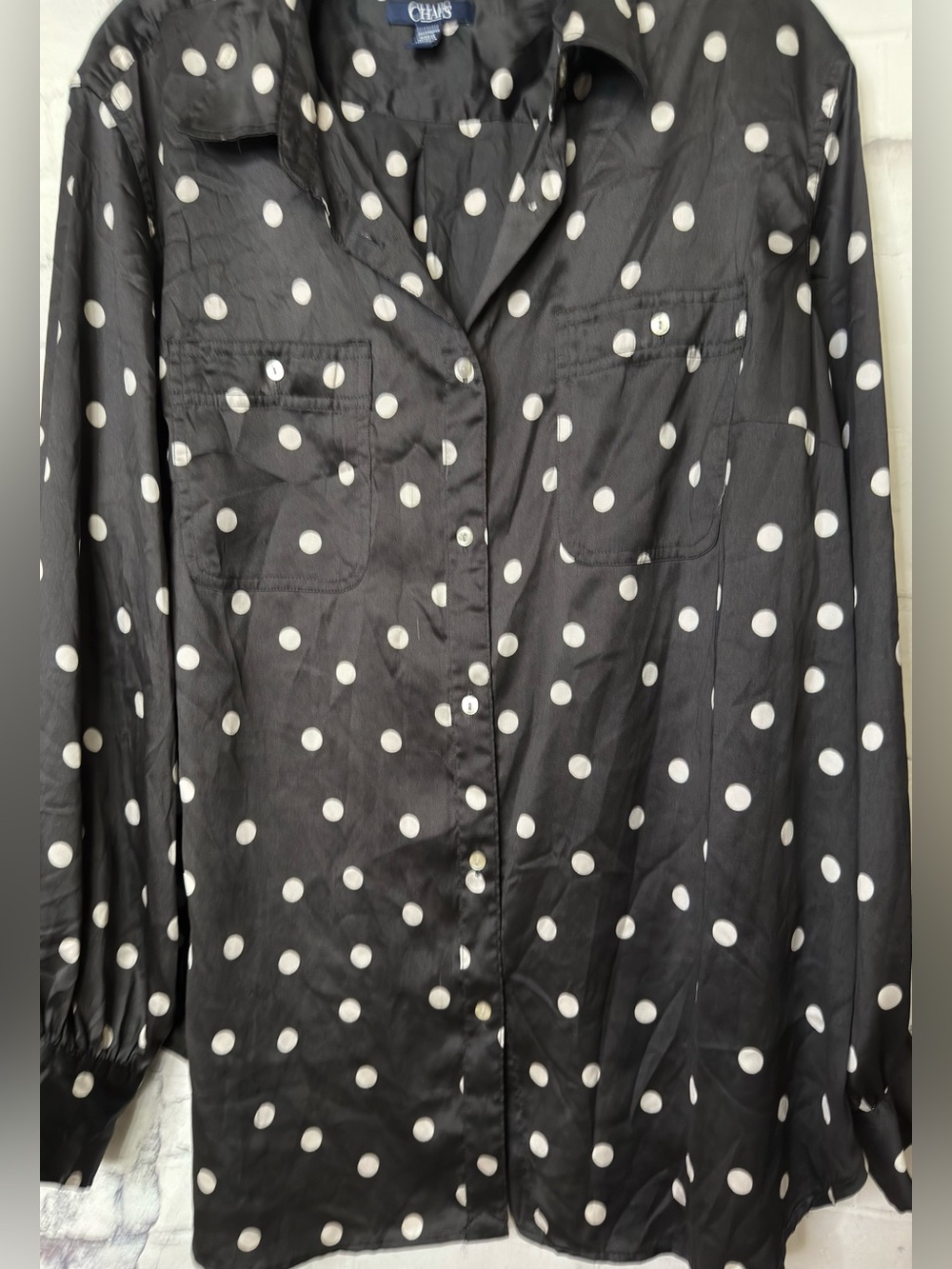 Chaps polka dot long sleeve shirt